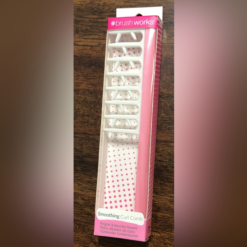 Brush Works Smoothing Curl Comb pink 8” LX 2” W